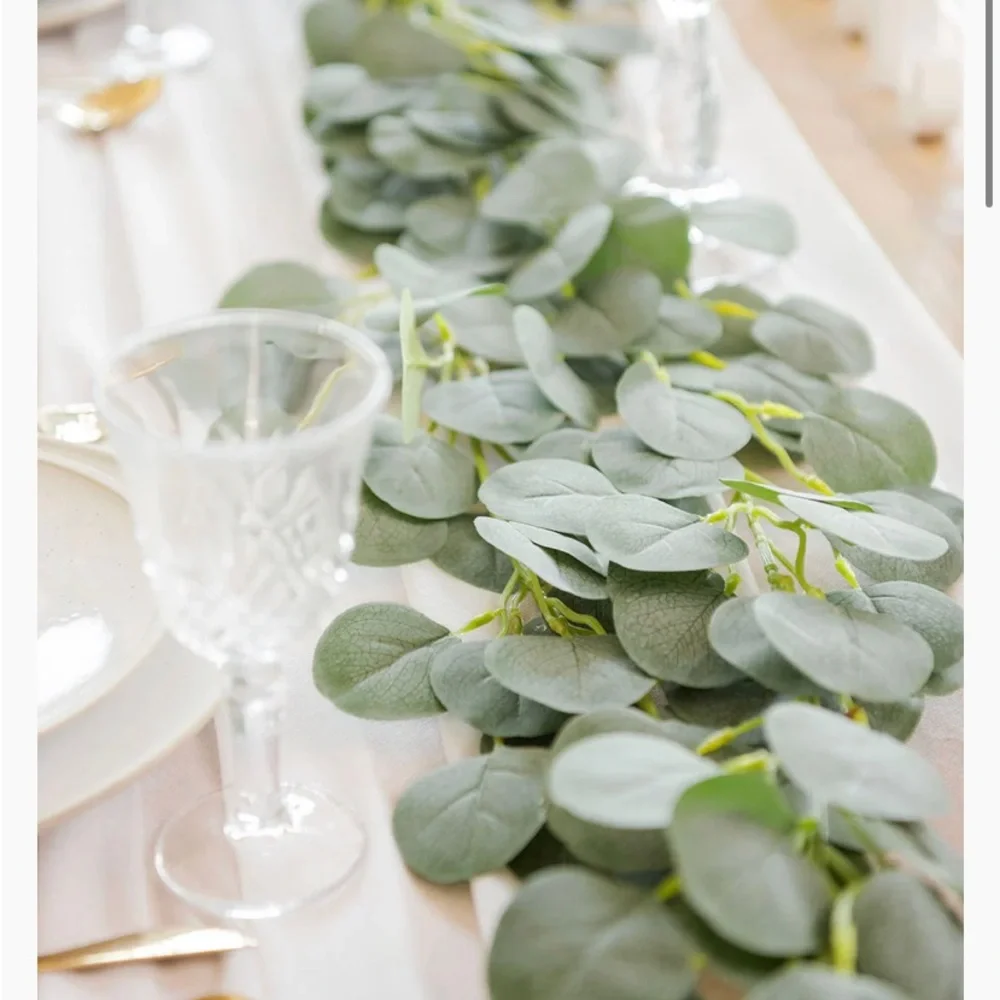 4 Pack Eucalyptus Garland Silver Dollar Greenery Strands Wedding Vines 26 feet
